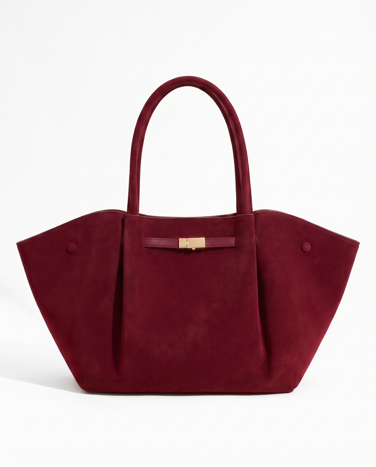 Newstella Tote Bag, Large in Burgundy suede